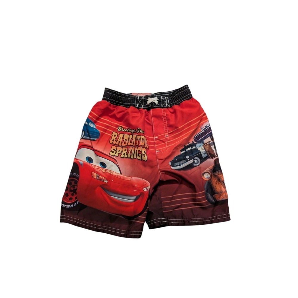 Vintage Y2K Disney Pixar Cars Swim Trunks Boys Size 18M Lightning Mcqueen
